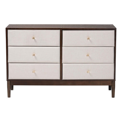 Baxton Studio - Nikolai Dresser in Beige/Wenge Brown - MG9009-Beige/Wenge-6DW-Dresser view 3