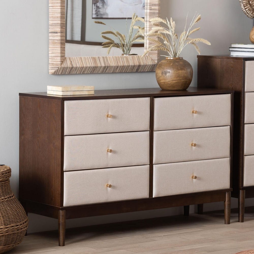 Baxton Studio - Nikolai Dresser in Beige/Wenge Brown - MG9009-Beige/Wenge-6DW-Dresser view 8