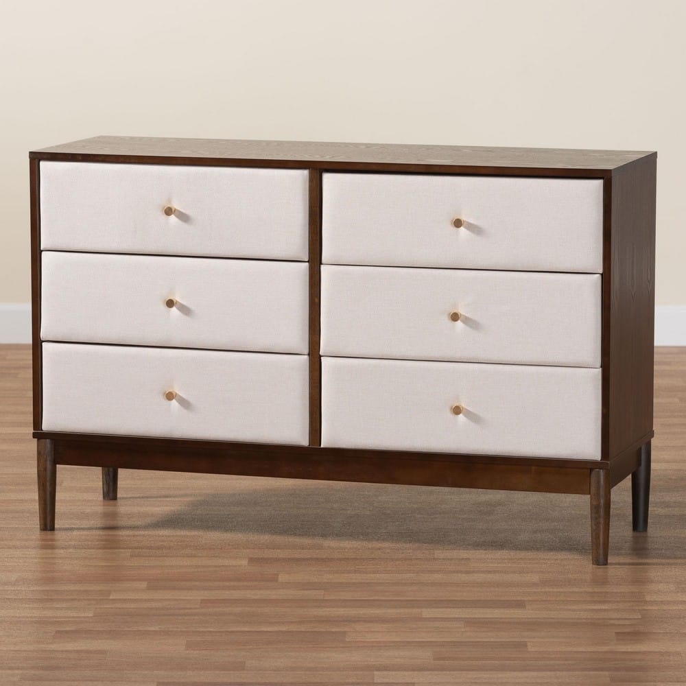 Baxton Studio - Nikolai Dresser in Beige/Wenge Brown - MG9009-Beige/Wenge-6DW-Dresser view 9