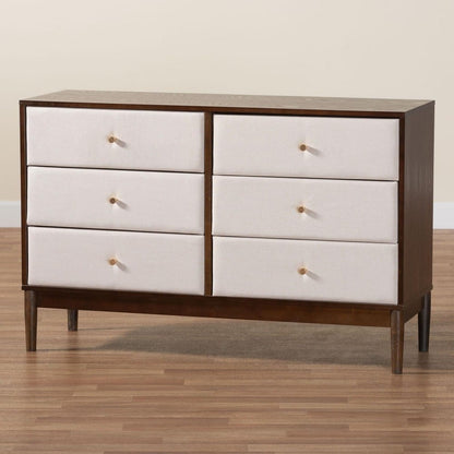 Baxton Studio - Nikolai Dresser in Beige/Wenge Brown - MG9009-Beige/Wenge-6DW-Dresser view 9