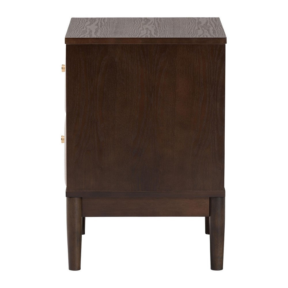 Baxton Studio - Nikolai Nightstand in Beige/Wenge Brown - MG9009-Beige/Wenge-2DW-NS view 4
