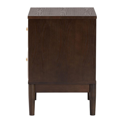Baxton Studio - Nikolai Nightstand in Beige/Wenge Brown - MG9009-Beige/Wenge-2DW-NS view 4