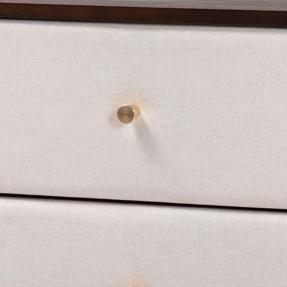 Baxton Studio - Nikolai Nightstand in Beige/Wenge Brown - MG9009-Beige/Wenge-2DW-NS view 5