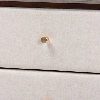 Baxton Studio - Nikolai Nightstand in Beige/Wenge Brown - MG9009-Beige/Wenge-2DW-NS view 5