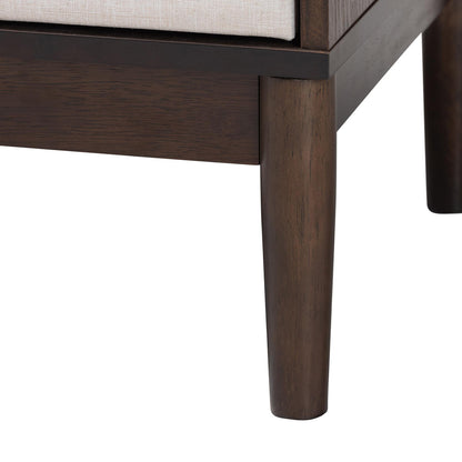 Baxton Studio - Nikolai Nightstand in Beige/Wenge Brown - MG9009-Beige/Wenge-2DW-NS view 6