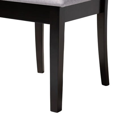Baxton Studio - Nina Dining Set in Grey/Espresso Brown - Nina-Grey/Dark Brown-5PC Dining Set view 6