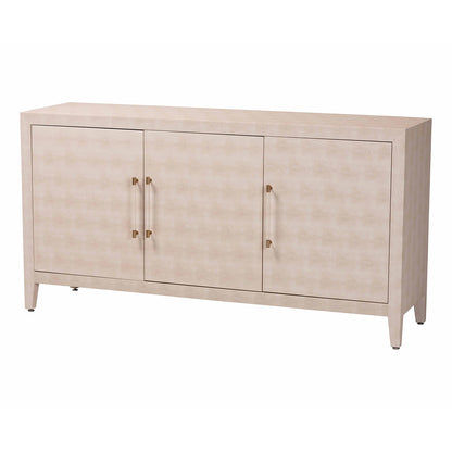 Baxton Studio - Nira Sideboard in Beige/Brass - JY24B283-Beige Faux Shagreen-Cabinet view 1