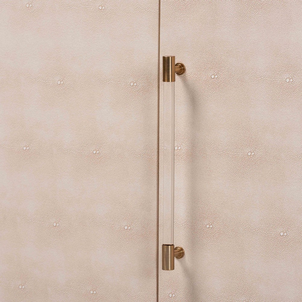 Baxton Studio - Nira Sideboard in Beige/Brass - JY24B283-Beige Faux Shagreen-Cabinet view 6