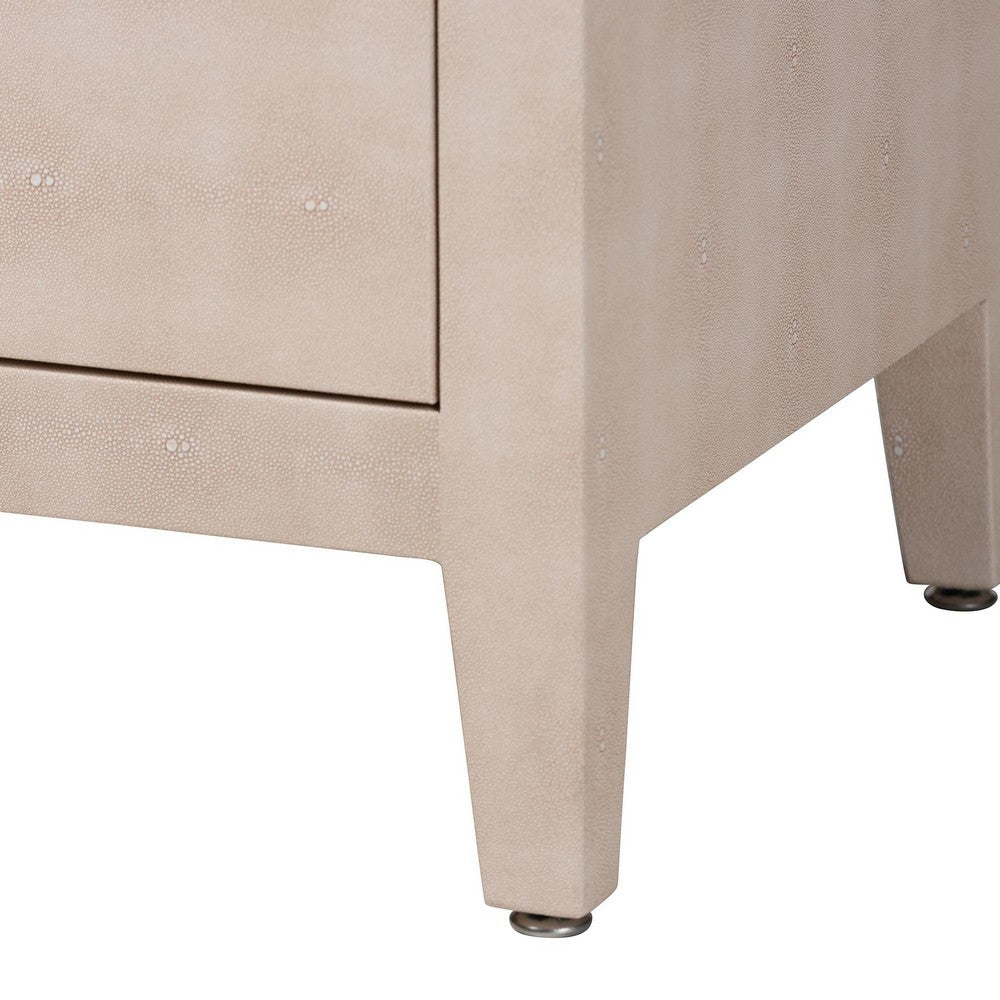 Baxton Studio - Nira Sideboard in Beige/Brass - JY24B283-Beige Faux Shagreen-Cabinet view 7