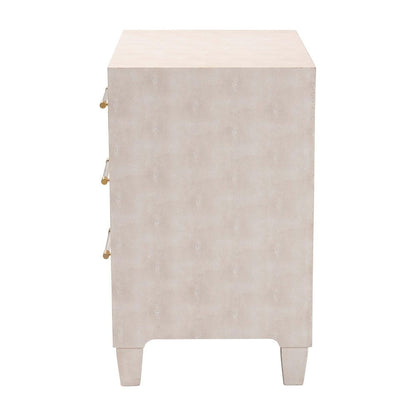 Baxton Studio - Nira Storage Cabinet in Beige/Brass - JY24A042-Beige Faux Shagreen-Cabinet view 4