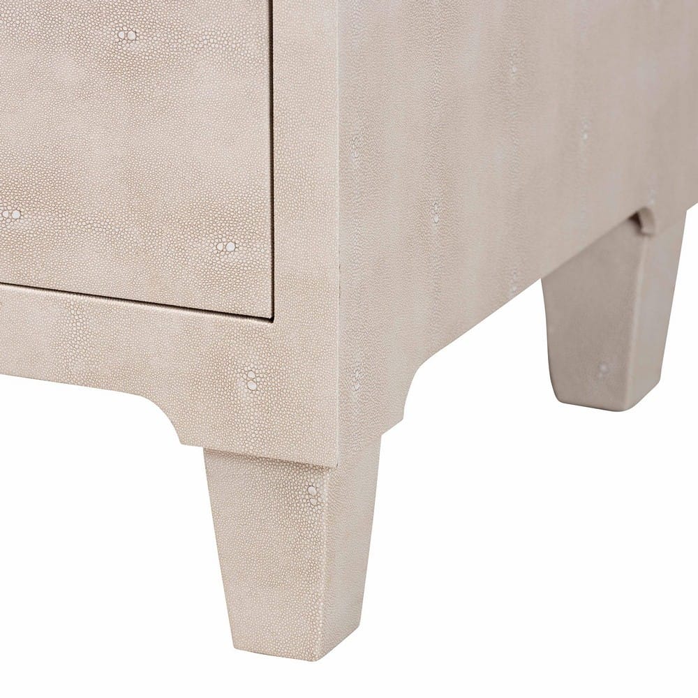 Baxton Studio - Nira Storage Cabinet in Beige/Brass - JY24A042-Beige Faux Shagreen-Cabinet view 7