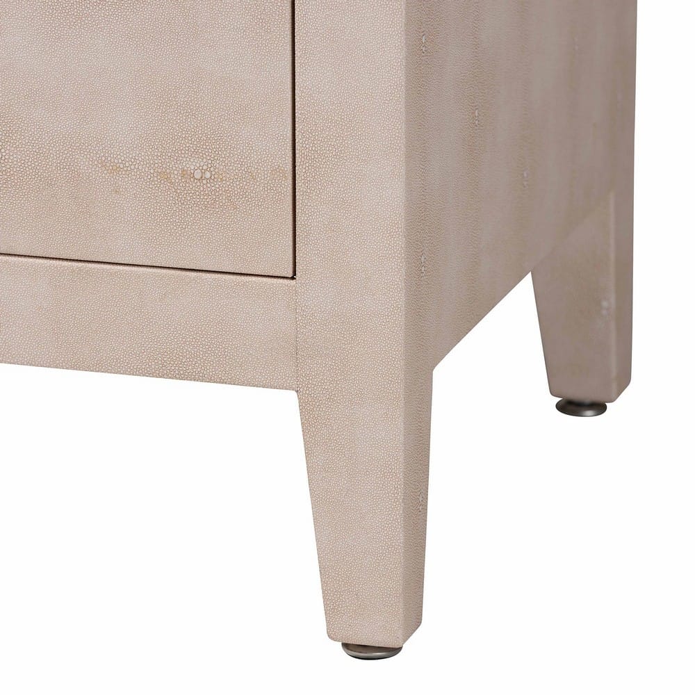 Baxton Studio - Nira Storage Cabinet in Beige/Brass - JY24B281-Beige Faux Shagreen-Cabinet view 7