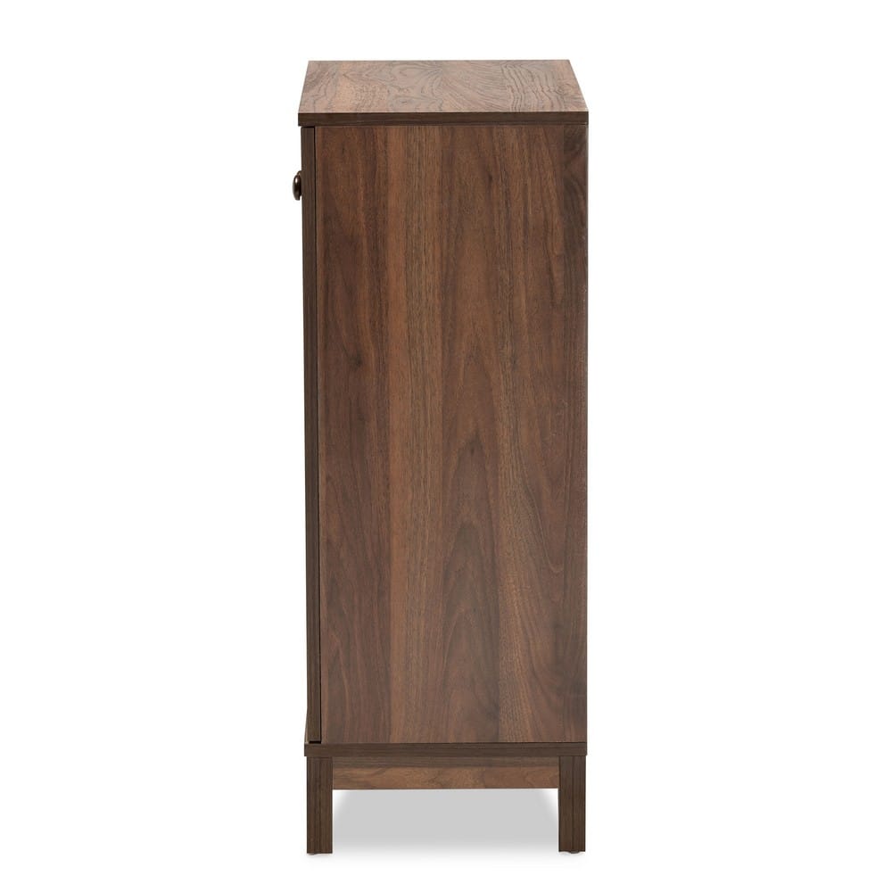 Baxton Studio - Nissa Shoe Cabinet in Walnut Brown - MPC8017-Walnut-Shoe Cabinet view 4