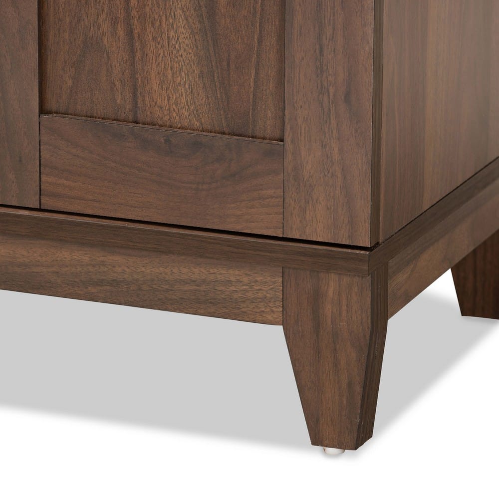 Baxton Studio - Nissa Shoe Cabinet in Walnut Brown - MPC8017-Walnut-Shoe Cabinet view 6