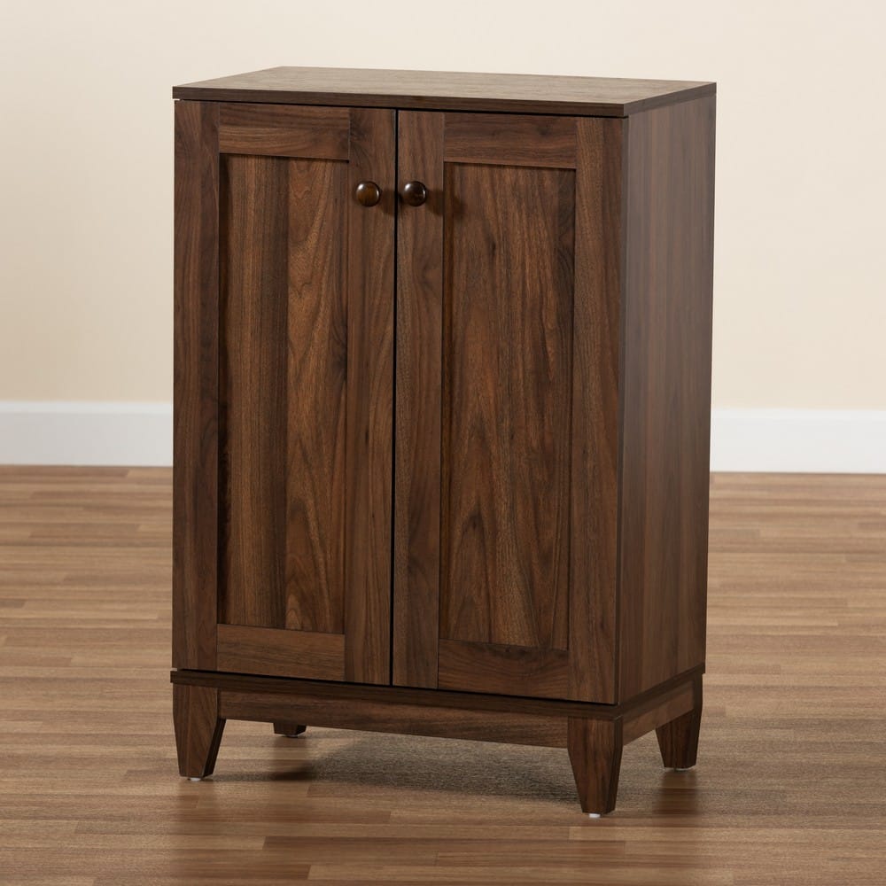 Baxton Studio - Nissa Shoe Cabinet in Walnut Brown - MPC8017-Walnut-Shoe Cabinet view 9