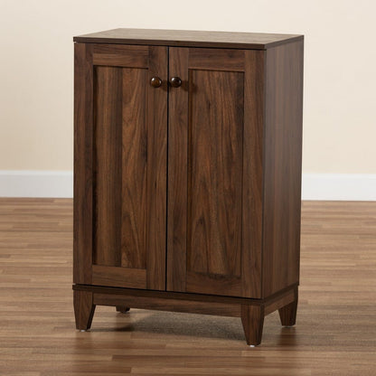 Baxton Studio - Nissa Shoe Cabinet in Walnut Brown - MPC8017-Walnut-Shoe Cabinet view 9