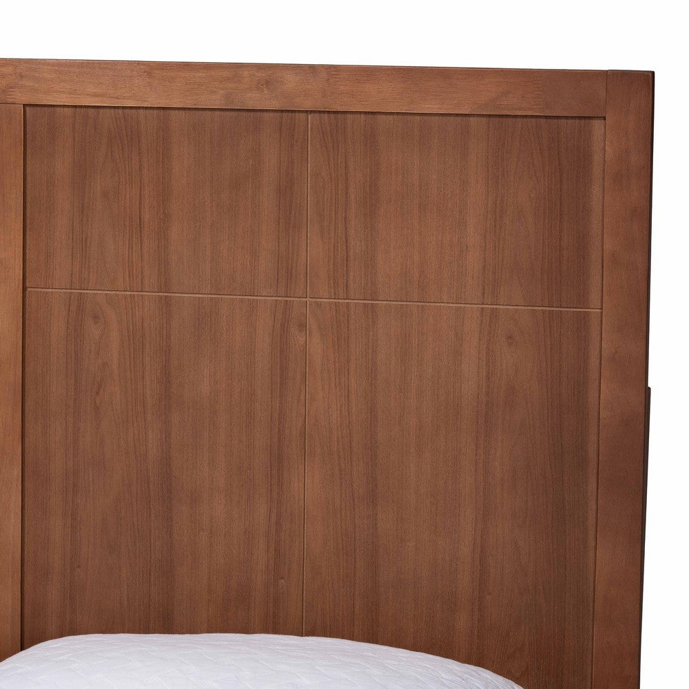 Baxton Studio - Noela King Bed w/ Headboard in Ash Walnut - Noela-Ash Walnut-King view 4