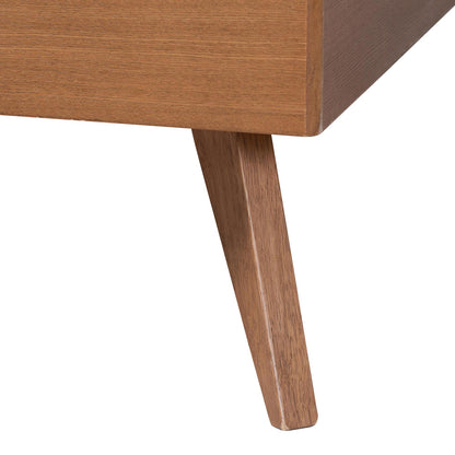 Baxton Studio - Noela King Bed w/ Headboard in Ash Walnut - Noela-Ash Walnut-King view 5