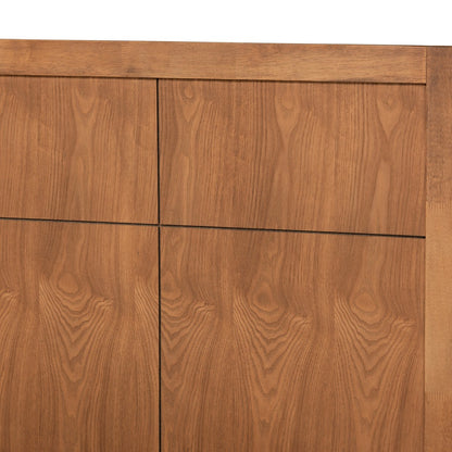 Baxton Studio - Noela Twin Size Bed in Walnut Brown - Noela-Ash Walnut-Twin view 4