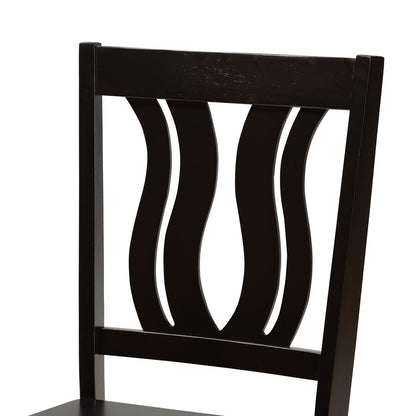 Baxton Studio - Noelia Dining Set in Dark Brown - Noelia-Dark Brown-5PC Dining Set view 5