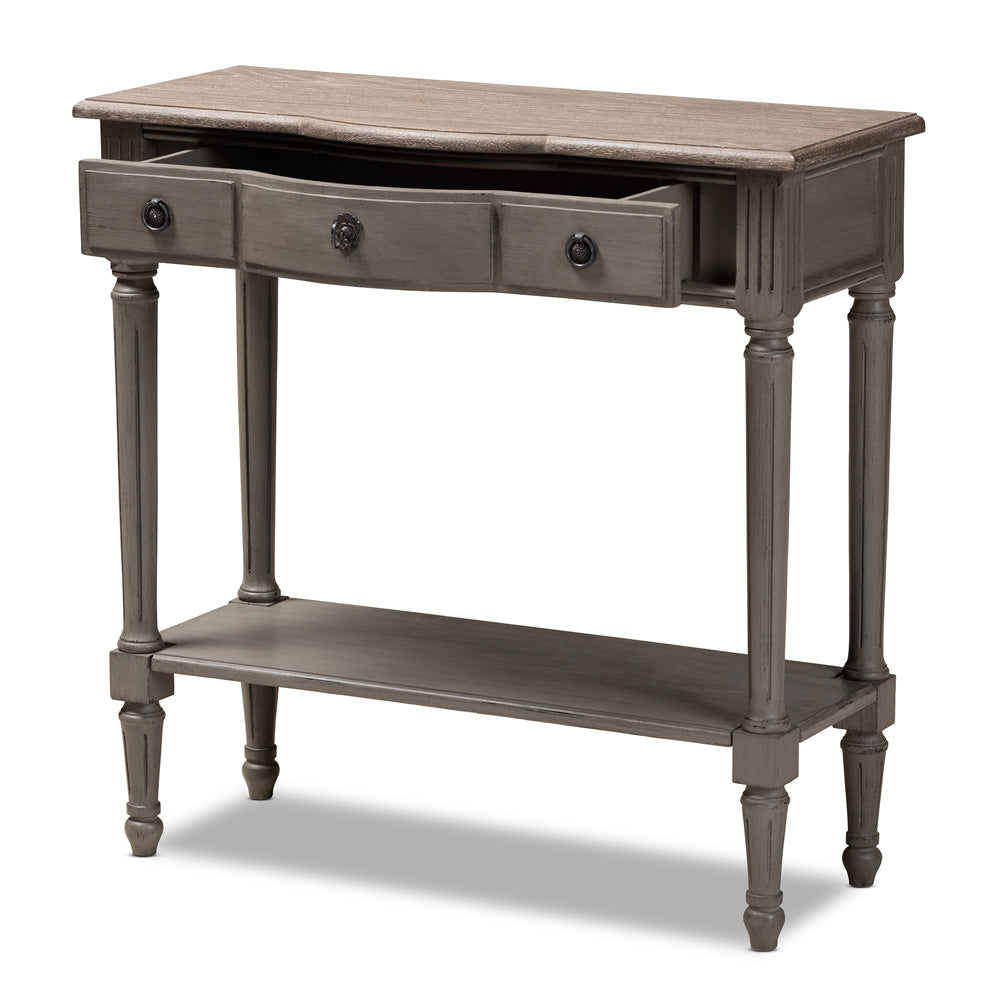 Baxton Studio - Noelle Console Table in Gray - AGE11-Console view 2