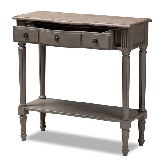 Baxton Studio - Noelle Console Table in Gray - AGE11-Console view 2