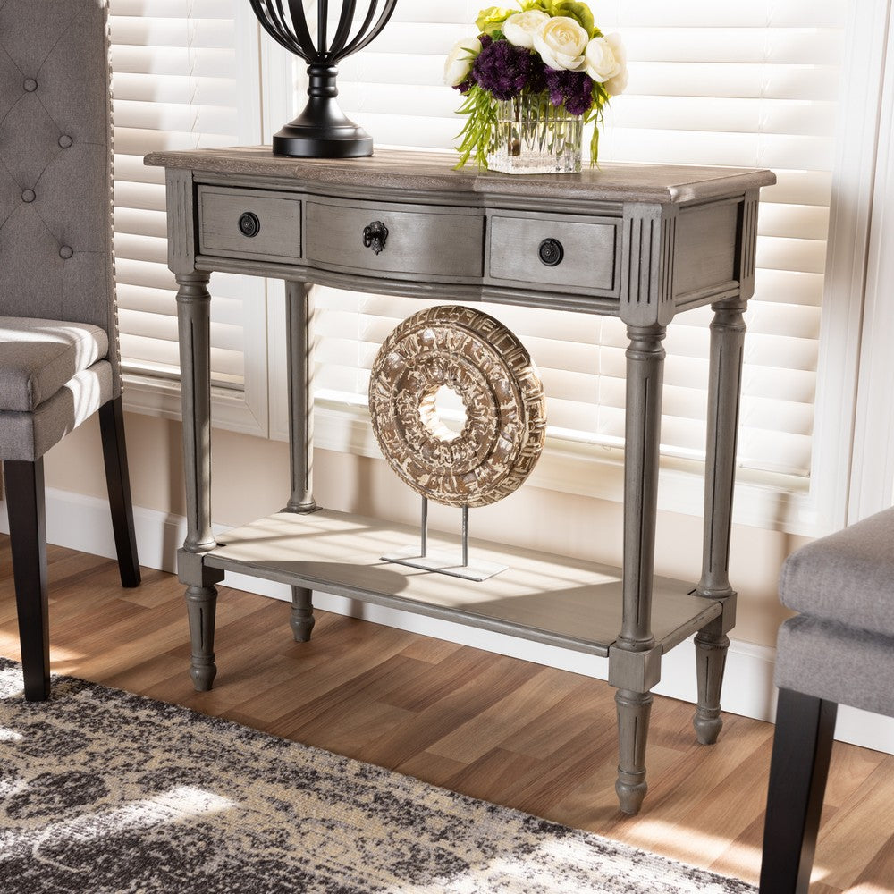 Baxton Studio - Noelle Console Table in Gray - AGE11-Console view 8