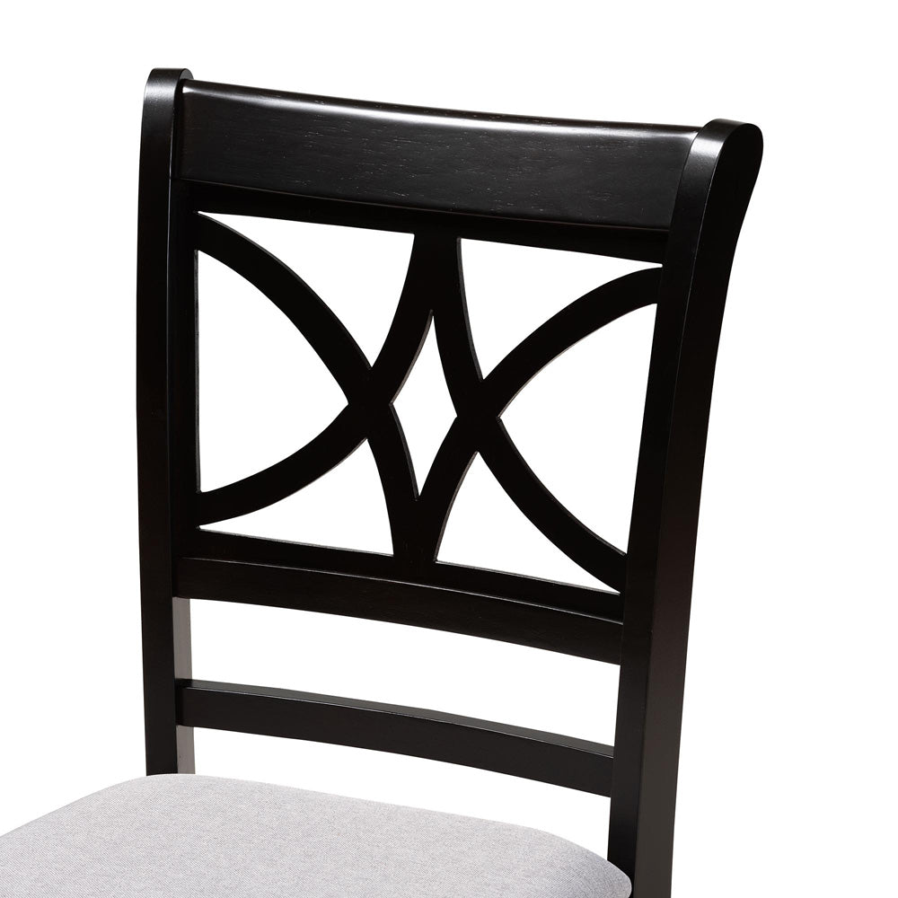 Baxton Studio - Noemi Dining Set in Grey/Dark Brown - Noemi-Grey/Dark Brown-5PC Dining Set view 5