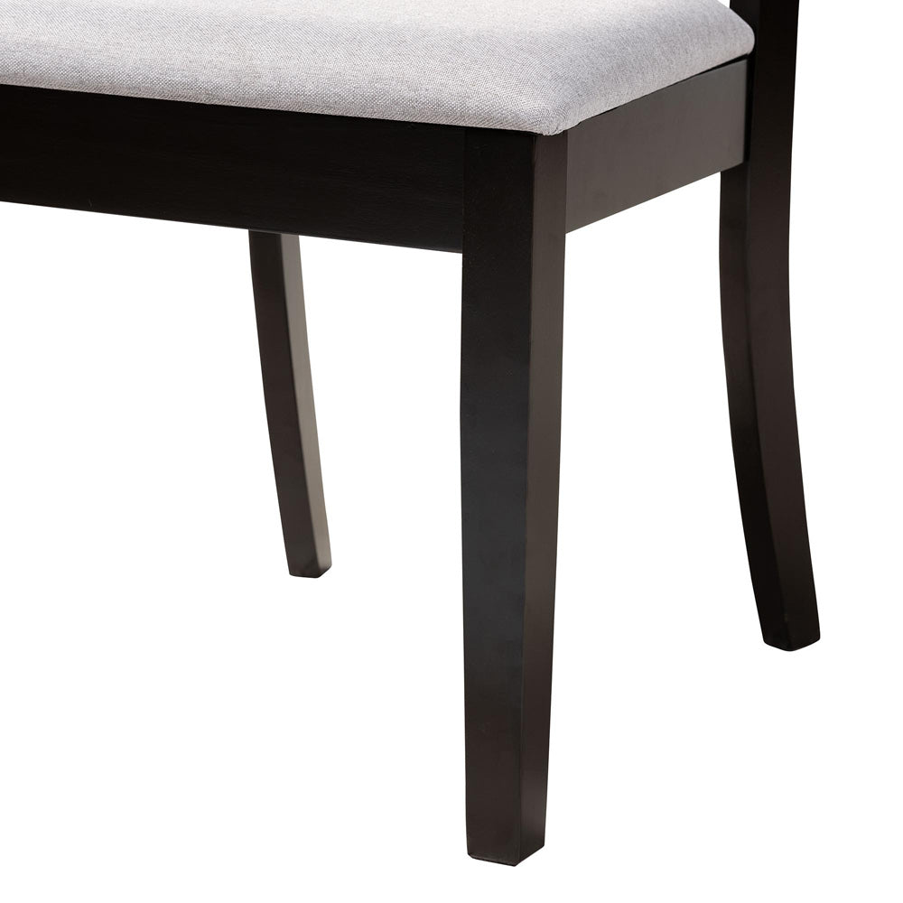 Baxton Studio - Noemi Dining Set in Grey/Dark Brown - Noemi-Grey/Dark Brown-5PC Dining Set view 6