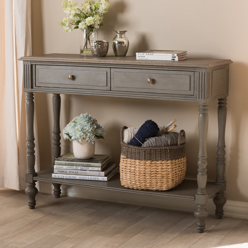 Baxton Studio - Noemie Console Table in Brown - ROB10-Brown-ST view 8