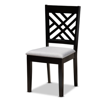 Baxton Studio - Norah Dining Set in Grey/dark brown - Norah-Grey/Dark Brown-7PC Dining Set view 2