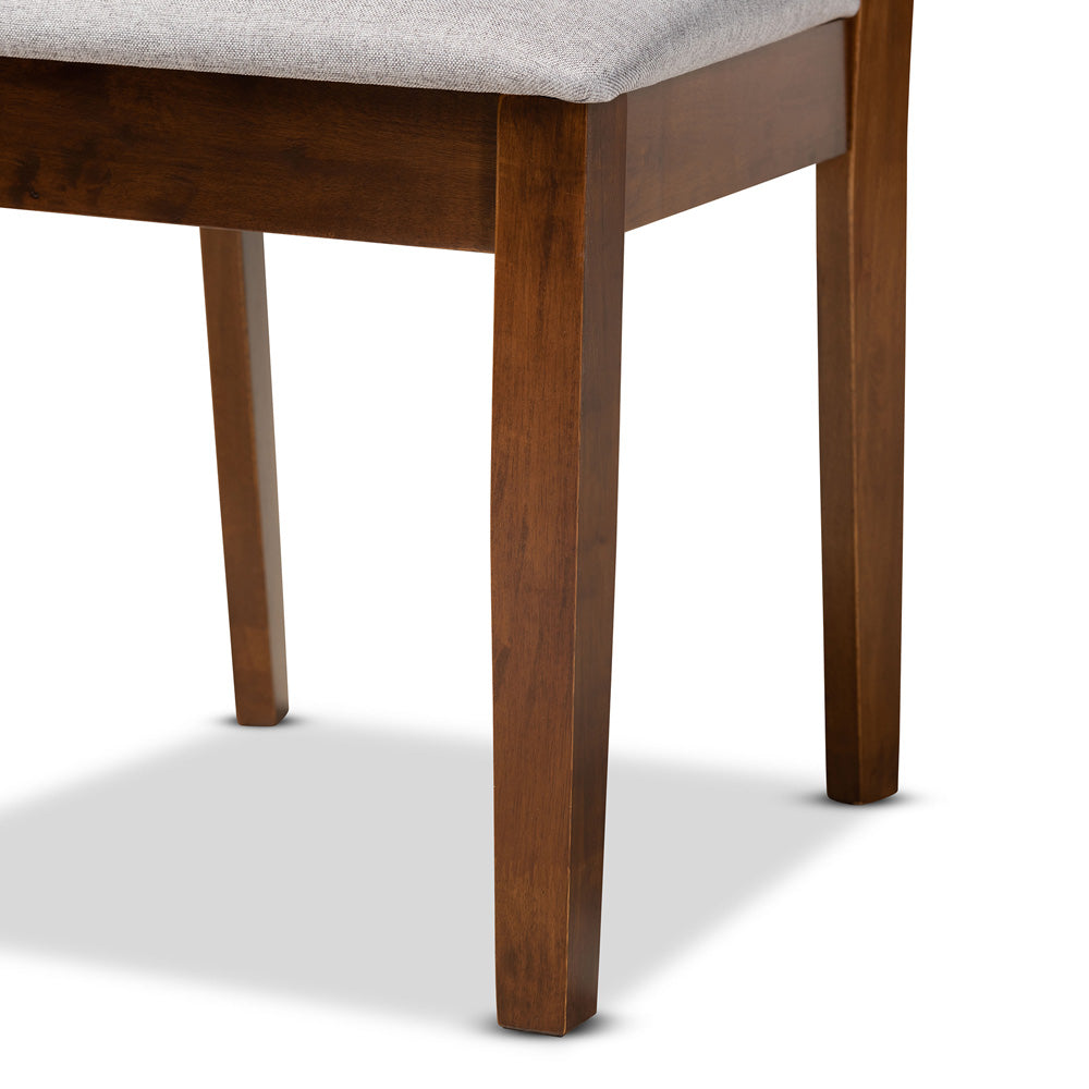 Baxton Studio - Norah Dining Set in Grey/Walnut Brown - Norah-Grey/Walnut-7PC Dining Set view 6