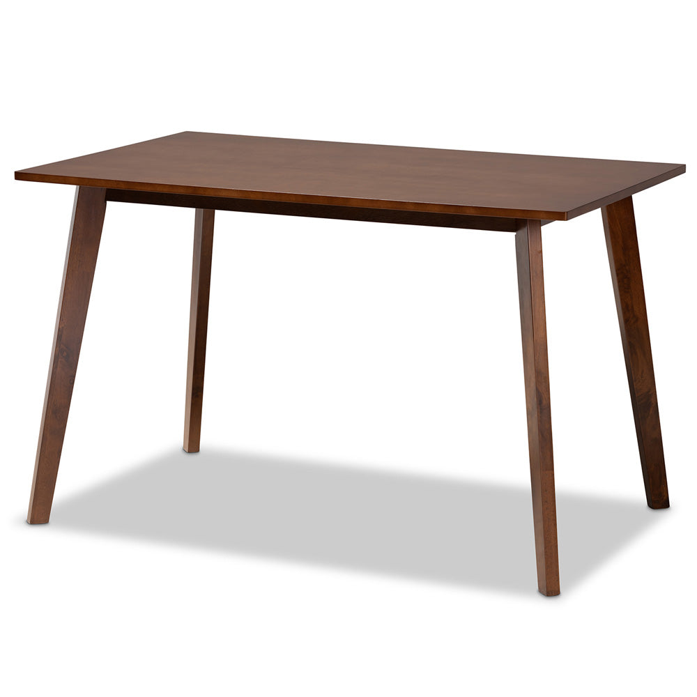 Baxton Studio - Nori Dining Set in Light Grey/Walnut - Iora/Fiesta-Smoke/Walnut-5PC Dining Set view 3