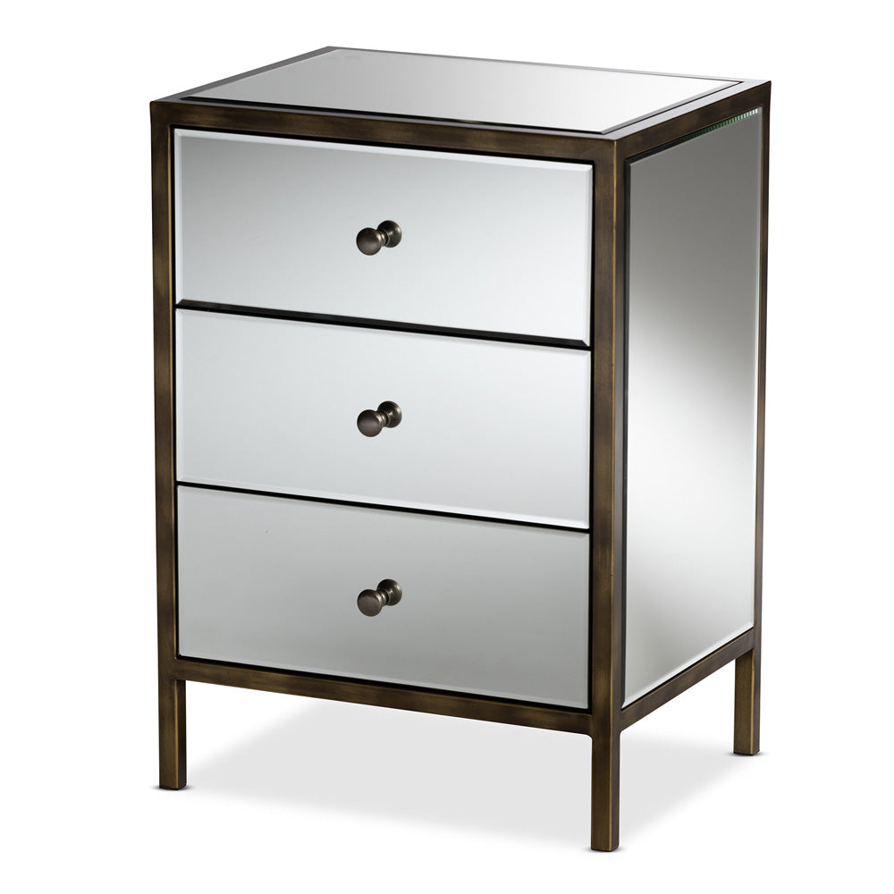 Baxton Studio - Nouria End Table in Silver - RTB1368-1 view 1