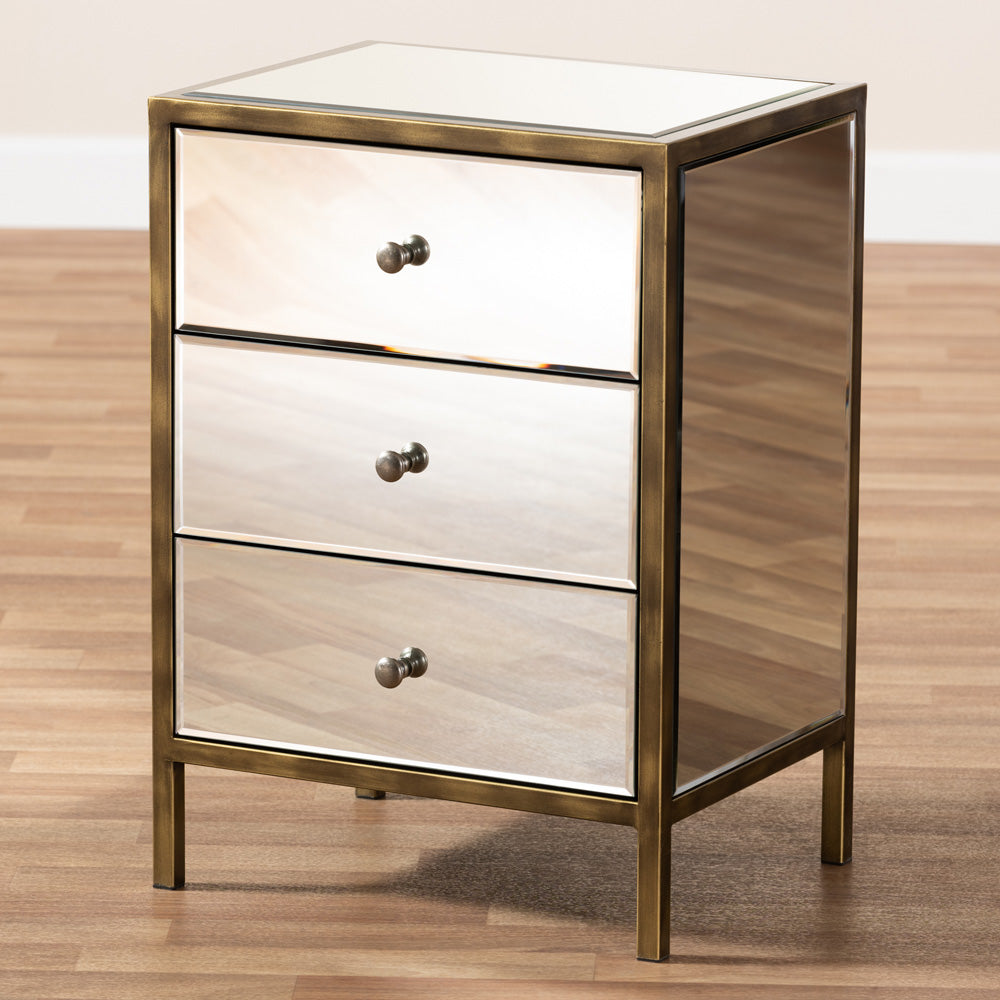 Baxton Studio - Nouria End Table in Silver - RTB1368-1 view 6