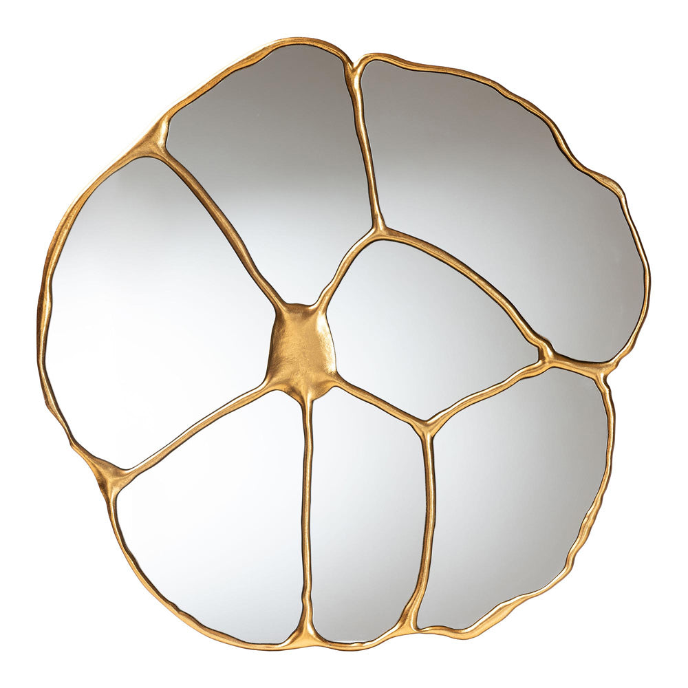 Baxton Studio - Novia Mirror in Antique Goldleaf - RXW-10958-Wall Mirror view 1