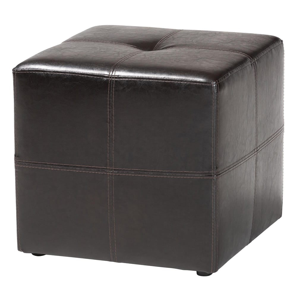 Baxton Studio - Nox Ottoman in Dark Brown - ST-19-Dark Brown view 1