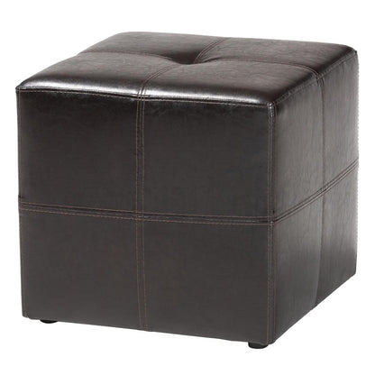 Baxton Studio - Nox Ottoman in Dark Brown - ST-19-Dark Brown view 1