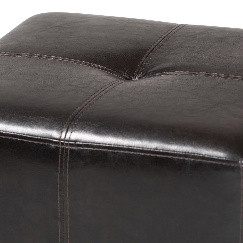 Baxton Studio - Nox Ottoman in Dark Brown - ST-19-Dark Brown view 3