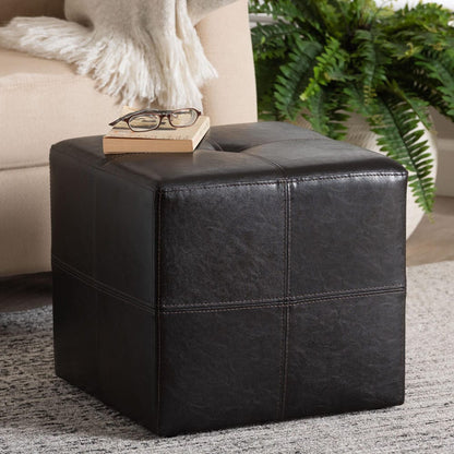 Baxton Studio - Nox Ottoman in Dark Brown - ST-19-Dark Brown view 6