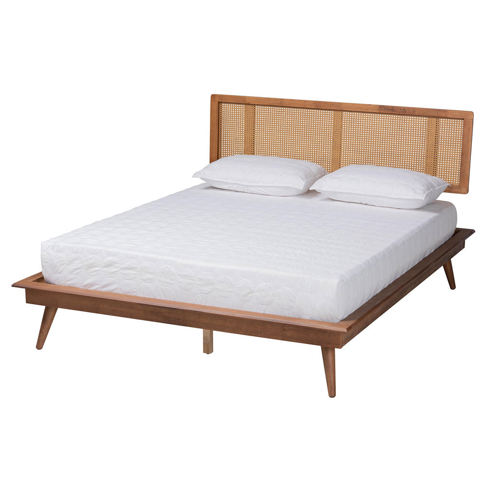 Baxton Studio - Nura King Bedroom Set in Walnut Brown/Brown - Nura-Ash Walnut Rattan-King 3PC Bedroom Set view 3