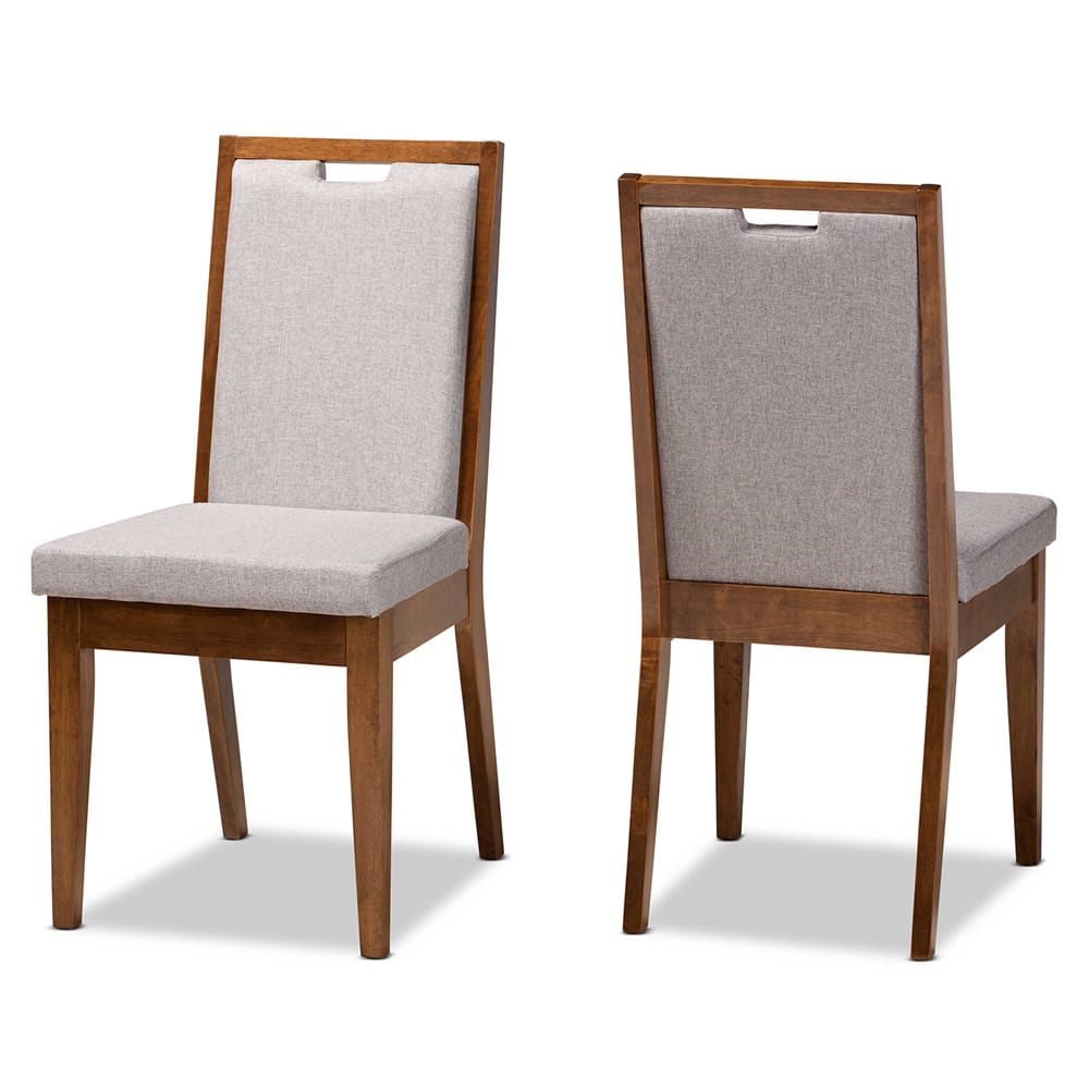 Baxton Studio - Octavia Set of 2 Dining Chairs in Grey/Walnut Brown - RH2082C-Grey/Walnut-DC-2PK view 1