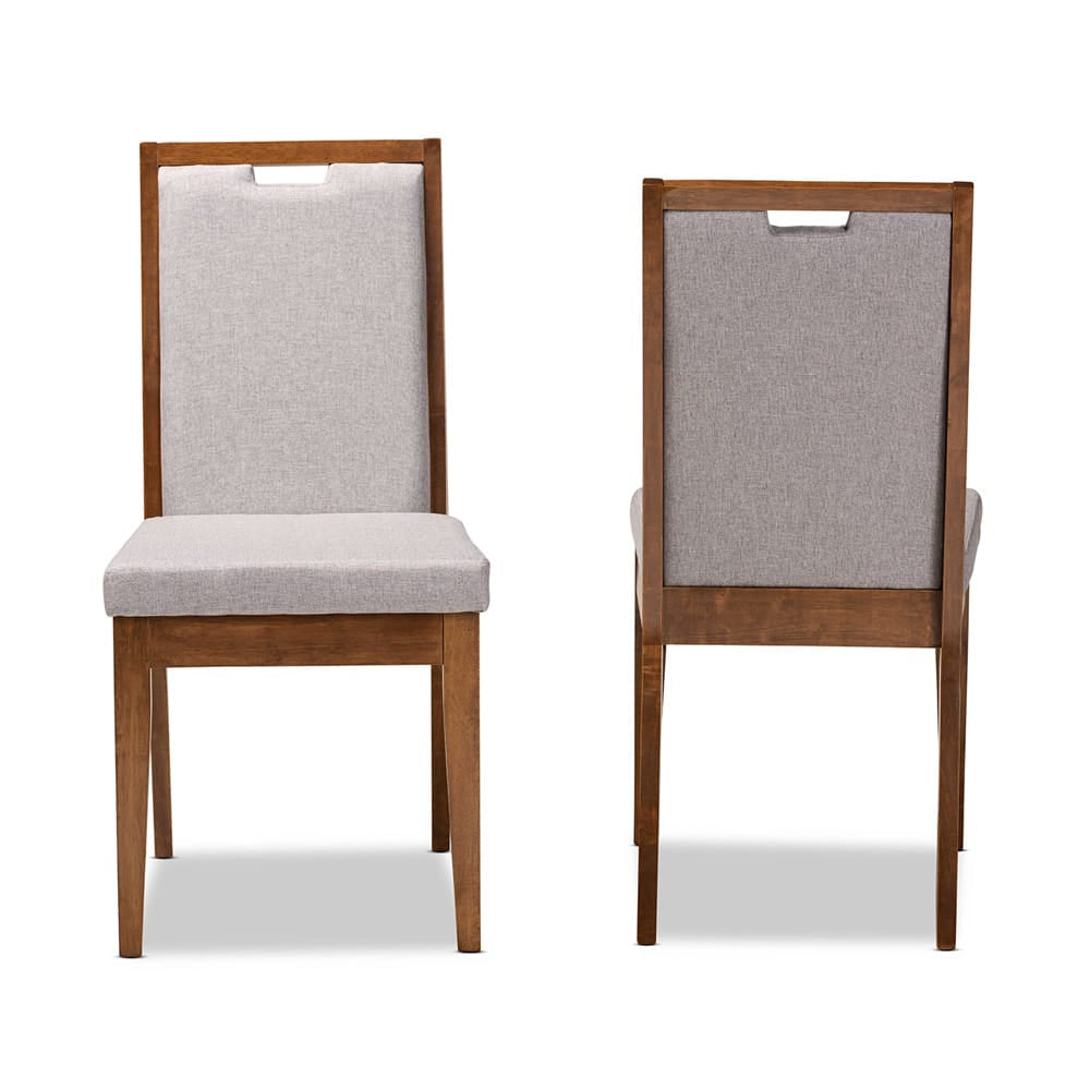 Baxton Studio - Octavia Set of 2 Dining Chairs in Grey/Walnut Brown - RH2082C-Grey/Walnut-DC-2PK view 2