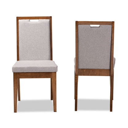 Baxton Studio - Octavia Set of 2 Dining Chairs in Grey/Walnut Brown - RH2082C-Grey/Walnut-DC-2PK view 2
