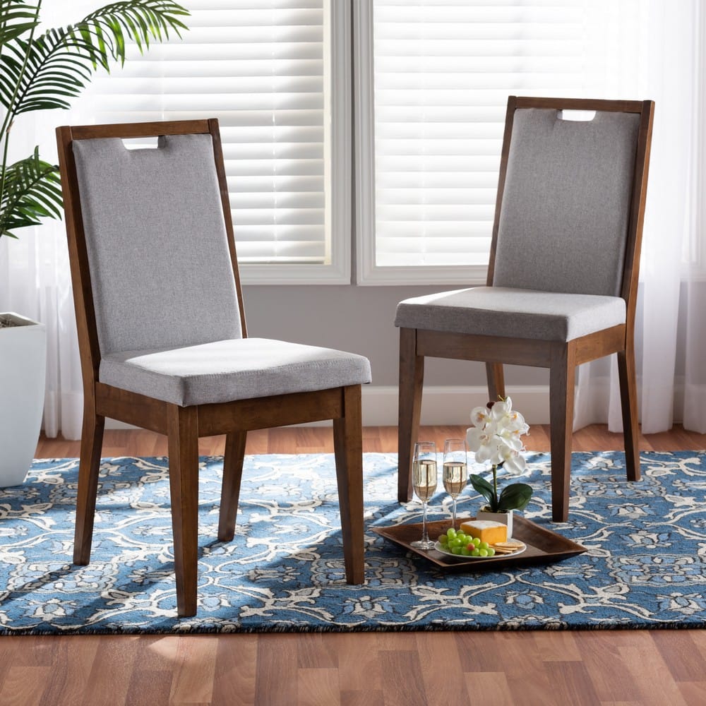 Baxton Studio - Octavia Set of 2 Dining Chairs in Grey/Walnut Brown - RH2082C-Grey/Walnut-DC-2PK view 7