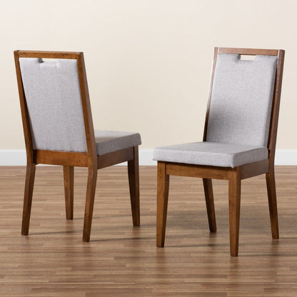 Baxton Studio - Octavia Set of 2 Dining Chairs in Grey/Walnut Brown - RH2082C-Grey/Walnut-DC-2PK view 8