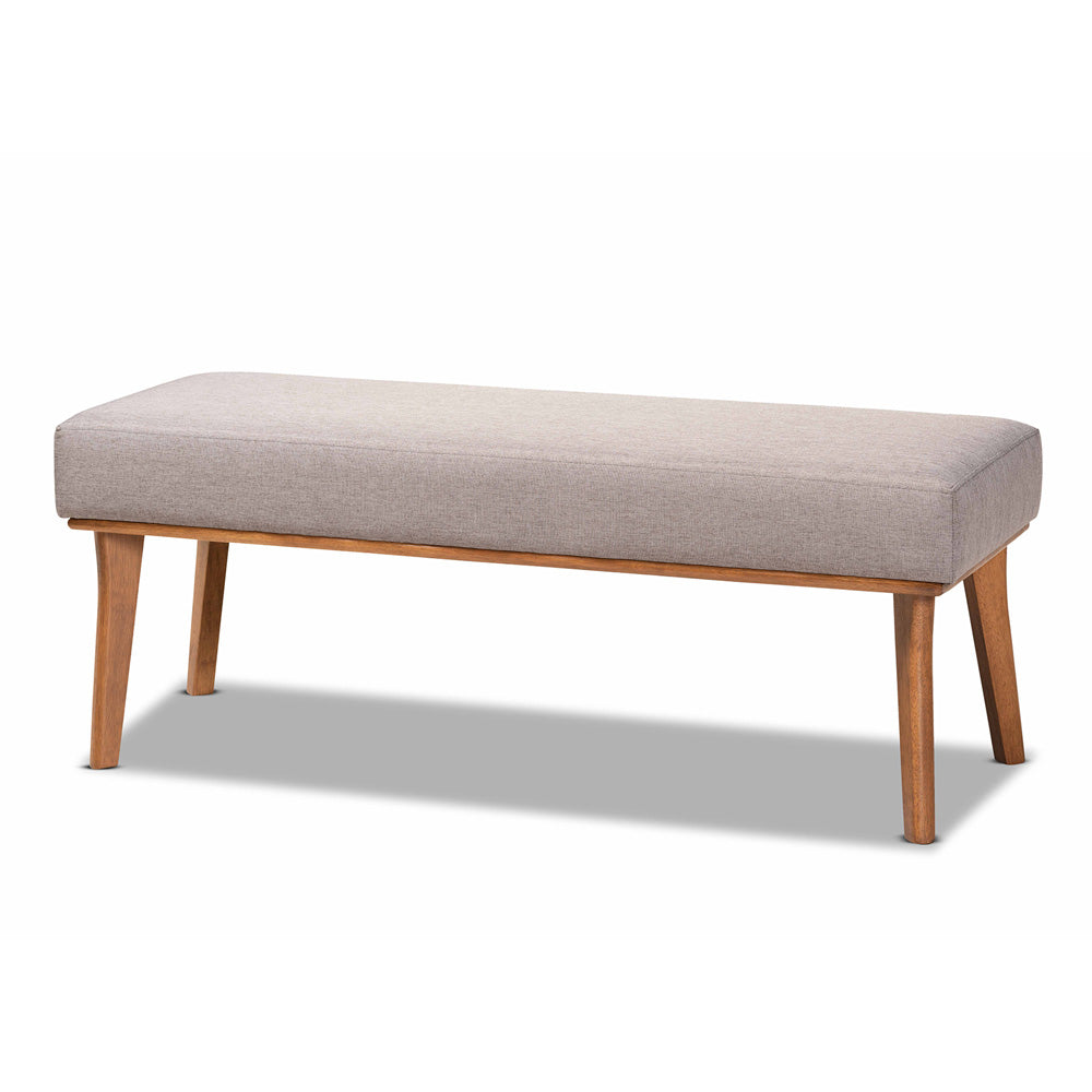 Baxton Studio - Odessa Dining Bench in Grey/walnut brown - BBT8054-Grey/Walnut-Bench view 1