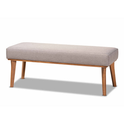 Baxton Studio - Odessa Dining Bench in Grey/walnut brown - BBT8054-Grey/Walnut-Bench view 1