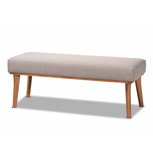 Baxton Studio - Odessa Dining Bench in Grey/walnut brown - BBT8054-Grey/Walnut-Bench view 1