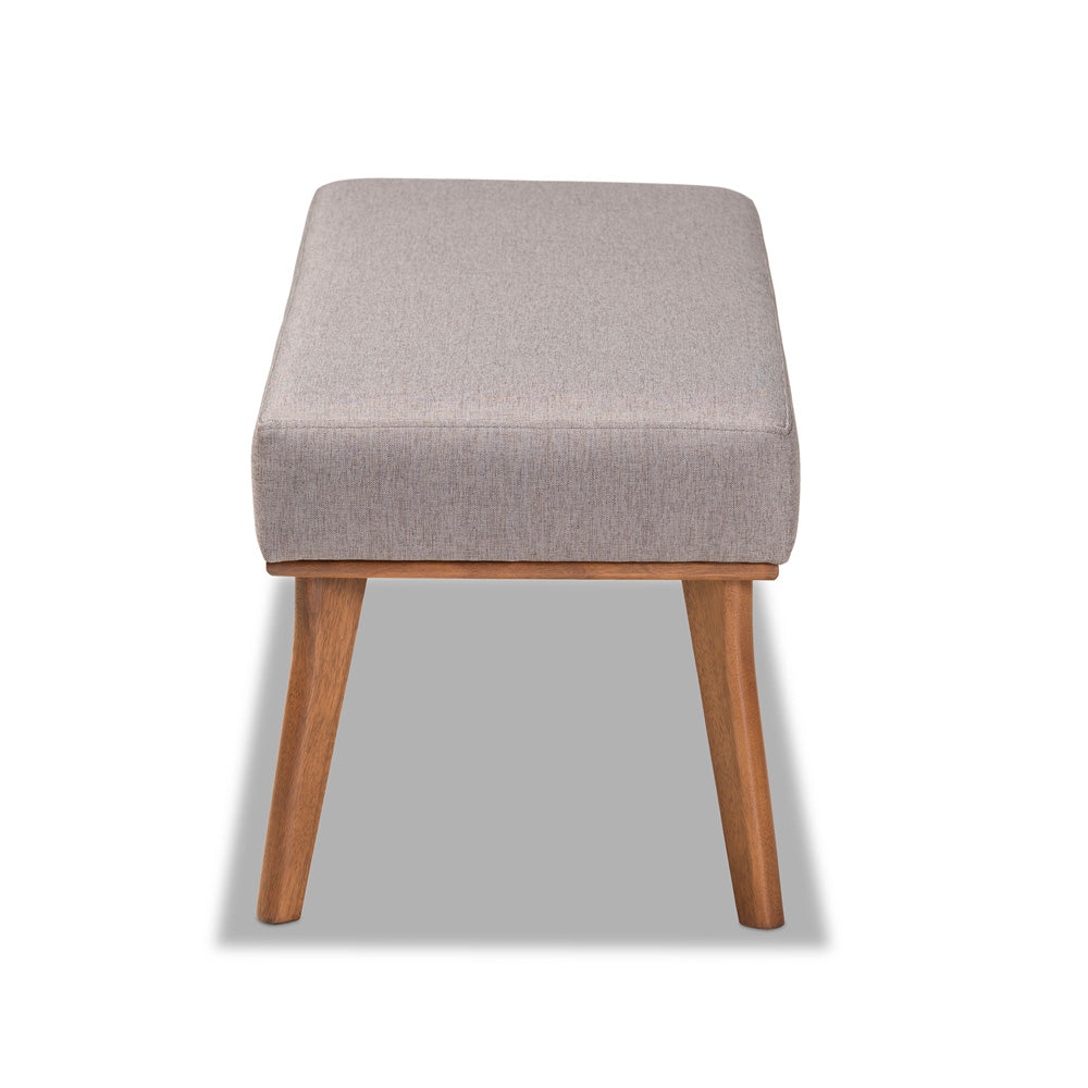 Baxton Studio - Odessa Dining Bench in Grey/walnut brown - BBT8054-Grey/Walnut-Bench view 3